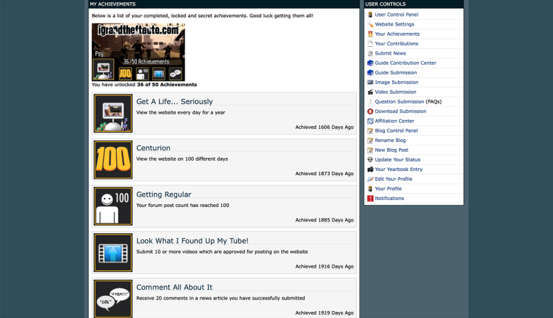 iGrandTheftAuto.com: Website Achievements System